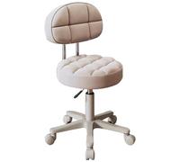 Sedia da barbiere girevole regolabile con ruote, comoda seduta per salone di trucco e parrucchiere, per spa, camera da letto e soggiorno, design elegante con schienale