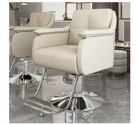 Sedia da barbiere regolabile con pompa idraulica, girevole a 360°, per parrucchieri, spa e tatuaggi, colore: bianco