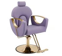 Sedia da barbiere, sedia da salone per parrucchiere, sedia da salone reclinabile idraulica per capelli regolabile in altezza, rotazione di 360 gradi,Viola