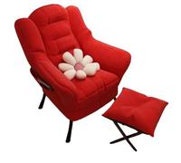 Sedia da camera da letto, comoda, con tasca laterale, schienale imbottito extra spesso, sedia in finta pelle scamosciata, comoda sedia per soggiorno, camera da letto, appartamento