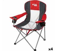 Sedia da Campeggio Pieghevole Aktive Grigio scuro Rosso 56 x 98 x 59 cm [4 Un