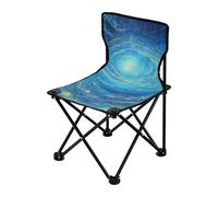 Sedia da campeggio pieghevole blu e giallo, con motivo fiume di stelle, ultraleggera, con borsa per il trasporto, sedie da prato per adulti, resistente, per pesca sul ghiaccio sul prato