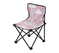Sedia da campeggio pieghevole con castello delle fiabe e cartoni animati, ultra leggera, portatile, con borsa per il trasporto, per picnic e sport