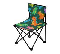 Sedia da campeggio pieghevole con dinosauri carini e colorati, leggera, portatile, per attendere, con borsa per il trasporto, per concerti e pesca sul ghiaccio