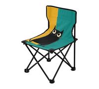 Sedia da campeggio pieghevole con gatto nero in stile cartone animato, per adulti, leggera, portatile, con borsa per il trasporto, sedie da escursionismo, zaino in spalla, ultraleggere, per viaggi