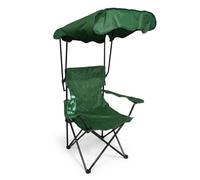 Sedia da Campeggio Pieghevole con Parasole VERDE Regolabile e Portabicchiere Tessuto Oxford Poltrona Portatile per Mare Pesca e Montagna RICHIUDIBILE PER UN FACILE TRASPORTO