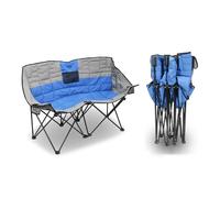 Sedia da campeggio pieghevole per adulti, resistente, per 2 persone, con 2 portabicchieri, supporta fino a 272 kg, perfetta per film su prato e cortile