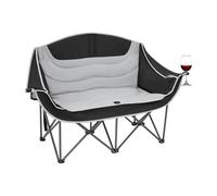 Sedia da campeggio pieghevole - Sedia da campeggio per due persone, panca pieghevole a 2 posti, sedile portatile da esterno per picnic, stadio, spettatore, baseball, calcio, golf, camper, feste in
