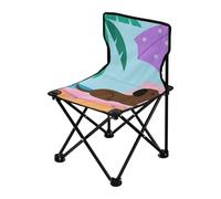 Sedia da campeggio portatile con cane marrone in stile cartone animato sulla spiaggia, sedia ultra leggera portatile per aspettare in fila, borsa per il trasporto inclusa, per campeggio all'aperto
