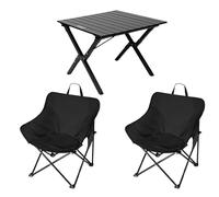 Sedia Da Campeggio Portatile Pieghevole Moon Sedia Da Zaino Ultraleggera E Compatta Adatta Per Campeggio All'aperto Viaggi Spiaggia Picnic Escursionismo 2 Sedie E Tavolo Quadrato-Deep Space Black