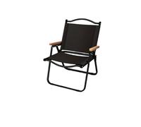 Sedia da campeggio portatile, sedia pieghevole da esterno, sedia pieghevole in lega di alluminio con venature del legno, attrezzatura da campeggio, sedia Comite(1PCS Black 78CM)