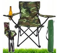 Sedia da campeggio, sedia da campeggio pieghevole con braccioli, panca da pesca portatile, sgabello da campeggio in spiaggia, sedia da pesca da giardino (mimetica) ✅✅ SEDIA PIEGHEVOLE TURISTICA CAMO P