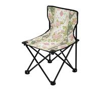 Sedia da campeggio ultraleggera pieghevole con motivo floreale color pesca e quadrati da poker, zaino leggero, sedie da spiaggia per adulti, borsa per il trasporto inclusa, sedia portatile per