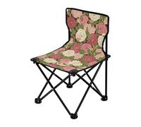 Sedia da campeggio ultraleggera pieghevole con motivo floreale vintage color pesca, con borsa per il trasporto, sedia portatile per attese in fila per concerti e campeggi