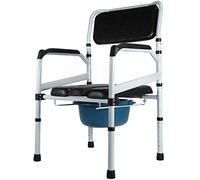 Sedia da comodino, Sedile WC rialzato per impieghi gravosi con maniglie, Regolazioni in altezza a 6 marce, Capacità 180 kg, Vasino da bagno portatile per adulti