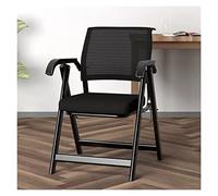 Sedia da conferenza ergonomica con design pieghevole, seduta imbottita imbottita e braccio per tablet, ideale per ufficio, chiesa, sala d'attesa, sedia a nido di colore nero