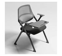 Sedia da conferenza pieghevole ergonomica con lavagna con schienale in rete per tablet, sedia a nido mobile, sedia imbottita grigia per riunioni ed eventi