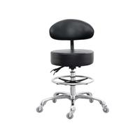 Sedia da disegno grande con schienale, sgabello alto con poggiapiedi, per studio, officina, aula, laboratorio, bancone, casa, ufficio (nero)