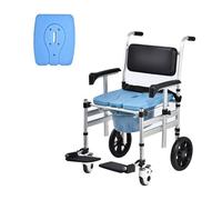 Sedia Da Doccia Con Ruote, Sedia A Rotelle Con WC Braccioli E Schienale, Sedia Comoda WC Per Disabili Chaise Percée Adulte Sedia Comoda Wc Per Anziani(Style C,59x52x120CM)