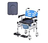 Sedia Da Doccia Con Ruote, Sedia A Rotelle Con WC Braccioli E Schienale, Sedia Comoda WC Per Disabili Chaise Percée Adulte Sedia Comoda Wc Per Anziani(Style A,51x52x120CM)