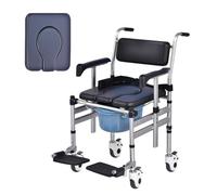 Sedia Da Doccia Con Ruote, Sedia A Rotelle Con WC Braccioli E Schienale, Sedia Comoda WC Per Disabili Chaise Percée Adulte Sedia Comoda Wc Per Anziani(Style B,51x52x120CM)