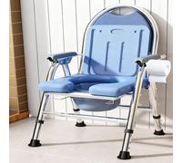 Sedia da Doccia Disabili,Sedia Comoda per Anziani Robusta E Confortevole WC Portatile Adatto per Anziani, Donne in Gravidanza E Persone Ferite,Blu