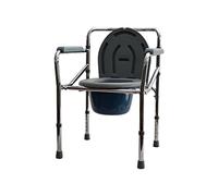 Sedia da doccia pieghevole con secchio per WC, sedile WC regolabile in altezza, sedia da bagno portatile con braccioli e schienale, alternativa al WC per anziani e disabili