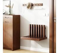 Sedia da Doccia Pieghevole, Sedia da Bagno A Parete, Sedile da Doccia in Legno Massello Benche, Sgabello Invisibile per Ingresso/Portico, Salvaspazio, Brown, 34x41x34cm(13x16x13inch)