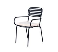 SEDIA DA ESTERNO EUROGARDEN CON BRACCIOLI "TRIESTE" IN METALLO CON CUSCINO BE...