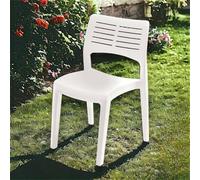 Sedia da Esterno Gaeta, Seduta da Giardino, Sedia per Tavolo da Pranzo, Poltrona Outdoor, 100% Made in Italy, 50x51h82 Cm, Bianco