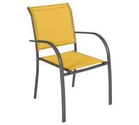 SEDIA DA ESTERNO MOD. PIAZZA ANTRACITE E TEXTILENE GIALLO