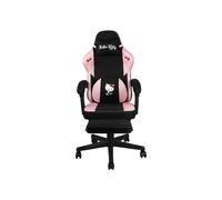 Sedia da gaming da ufficio Konix Hello Kitty cuscino lombare schiuma memory 0-150° con poggiapiedi base classe 4 360° Nero/Rosa - Nouvo