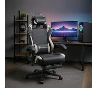 Sedia da gaming ergonomica nera con poggiapiedi San Marco