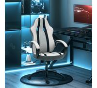 Sedia da gaming Homcom imbottita in PU e rete con funzione altalena grigia