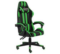 Sedia da gaming nera verde ecopelle ergonomica regolabile in altezza con ruote girevole per ufficio home office studio comoda sedia direzionale compatta salvaspazio