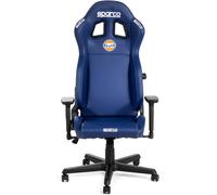 SEDIA DA GAMING UFFICIO SPARCO ICON GULF CHAIR BLU/ARANCIO IN PELLE E BRACCI