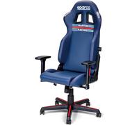 SEDIA DA GAMING UFFICIO SPARCO ICON MARTINI RACING BLU IN PELLE CON BRACCIOLI