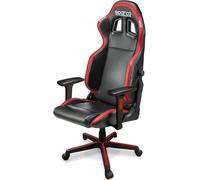 SEDIA DA GAMING UFFICIO SPARCO ICON NERO/ROSSO IN PELLE CON BRACCIOLI REGOALBILI