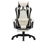 Sedia da gaming VidaXL con poggiapiedi Nero/Bianco