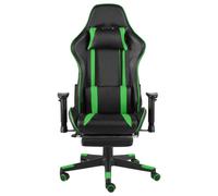 Sedia da gaming VidaXL Power con poggiapiedi inclinabile Verde