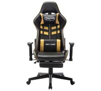 Sedia da gaming VidaXL Soul con altezza regolabile e poggiapiedi Nero/Oro