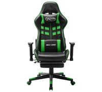 Sedia da gaming VidaXL Soul con altezza regolabile e poggiapiedi Nero/Verde