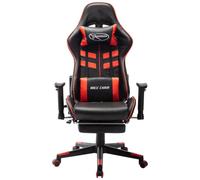 Sedia da gaming VidaXL Soul con poggiapiedi Nero/Rosso