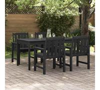 Sedia da Giardino 4 pcs Nero 65.5 x 59 x 88 cm Polietilene