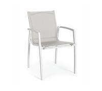 Sedia con bracci in alluminio da esterno mod. Hilla Bianco Cloud LD30 YES