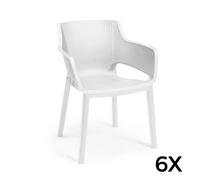 Sedia da Giardino con Braccioli Keter Elisa Bianco 6PZ - 3000470K40001