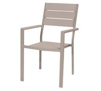 VERDELOOK Tenerife sedia con braccioli effetto legno, 58x55x88 cm, beige