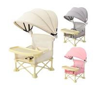 Sedia Da Giardino Con Vassoio, Sedile Portatile Per Pavimento, Sedia Per Bambini Pieghevole Con Vassoio, Sedile Per Bambini Con Baldacchino Per Il Per La Casa Campeggio Campeggio In Spiaggia Da