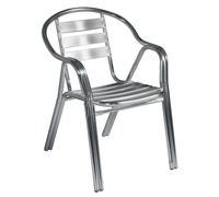 Sedia da giardino Contract con braccioli impilabile in alluminio grigio Grigio