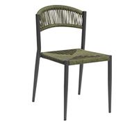 Sedia da giardino Contract impilabile in alluminio e wicker verde Verde